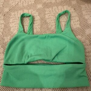 Green Ribbed Crop Top/bra